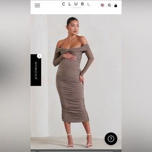 Club London Maternity Bardot Mocha Dress size 6